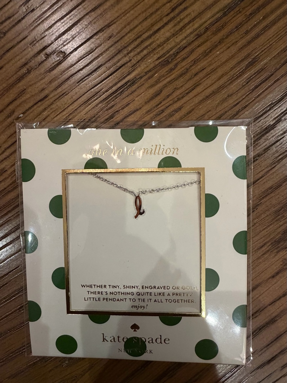 kate spade Silver Initial 'L' Pendant Necklace